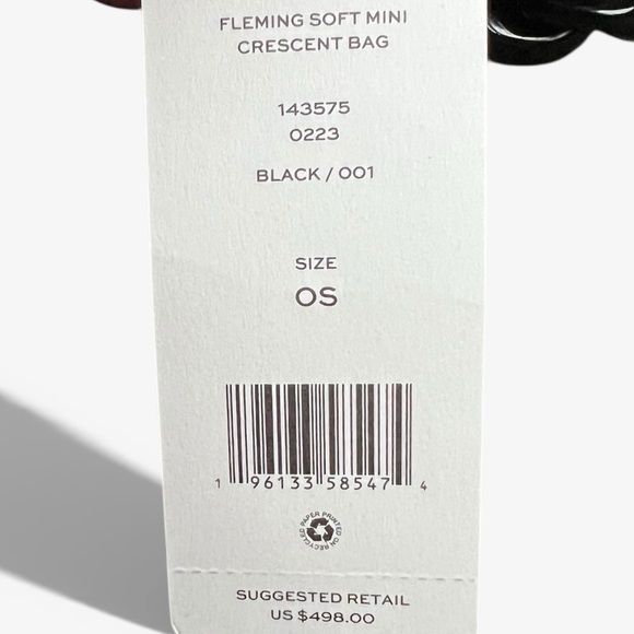 🌻NEW w/tags Tory Burch Black Mini Fleming Soft Crescent Shoulder Bag - Picture 16 of 16